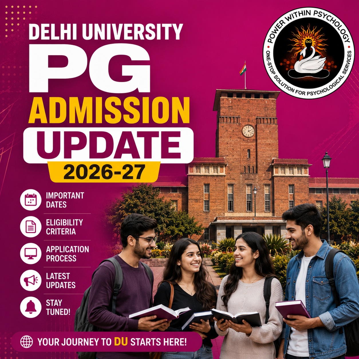 Apply Now for DU Postgraduate Programmes 2026–27