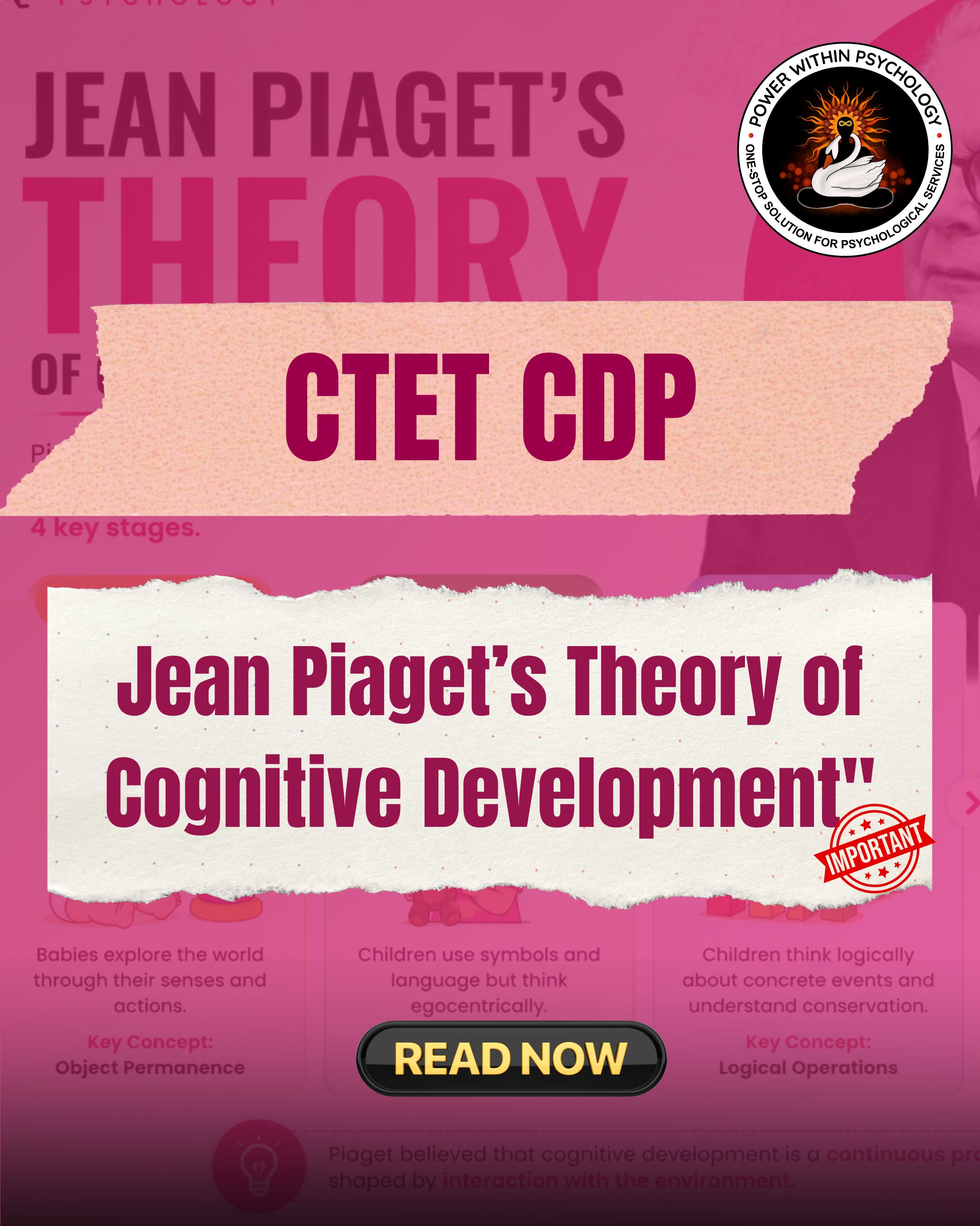 CTET CDP: Jean Piaget’s Theory of Cognitive Development