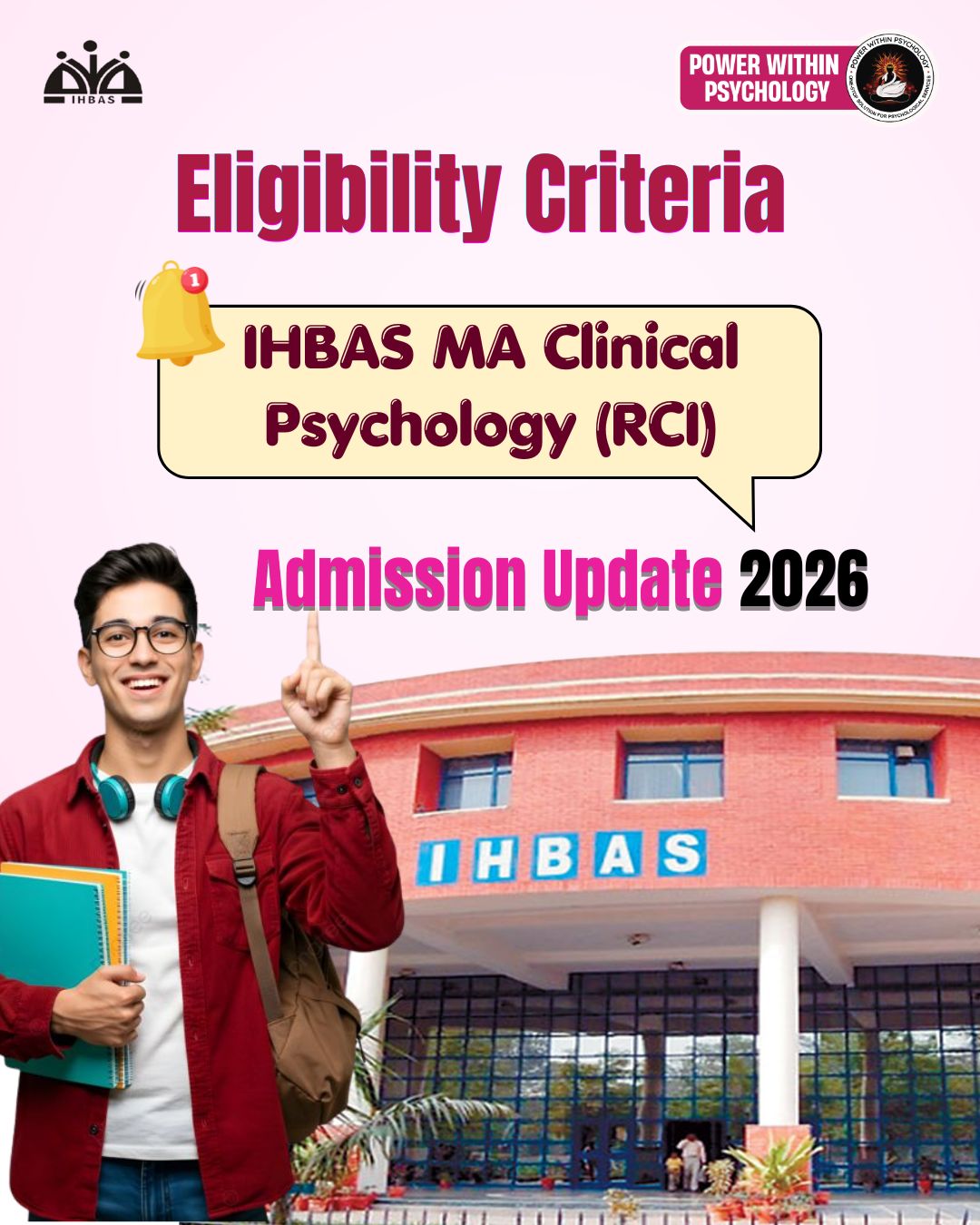 IHBAS MA Clinical Psychology (RCI) 2026
