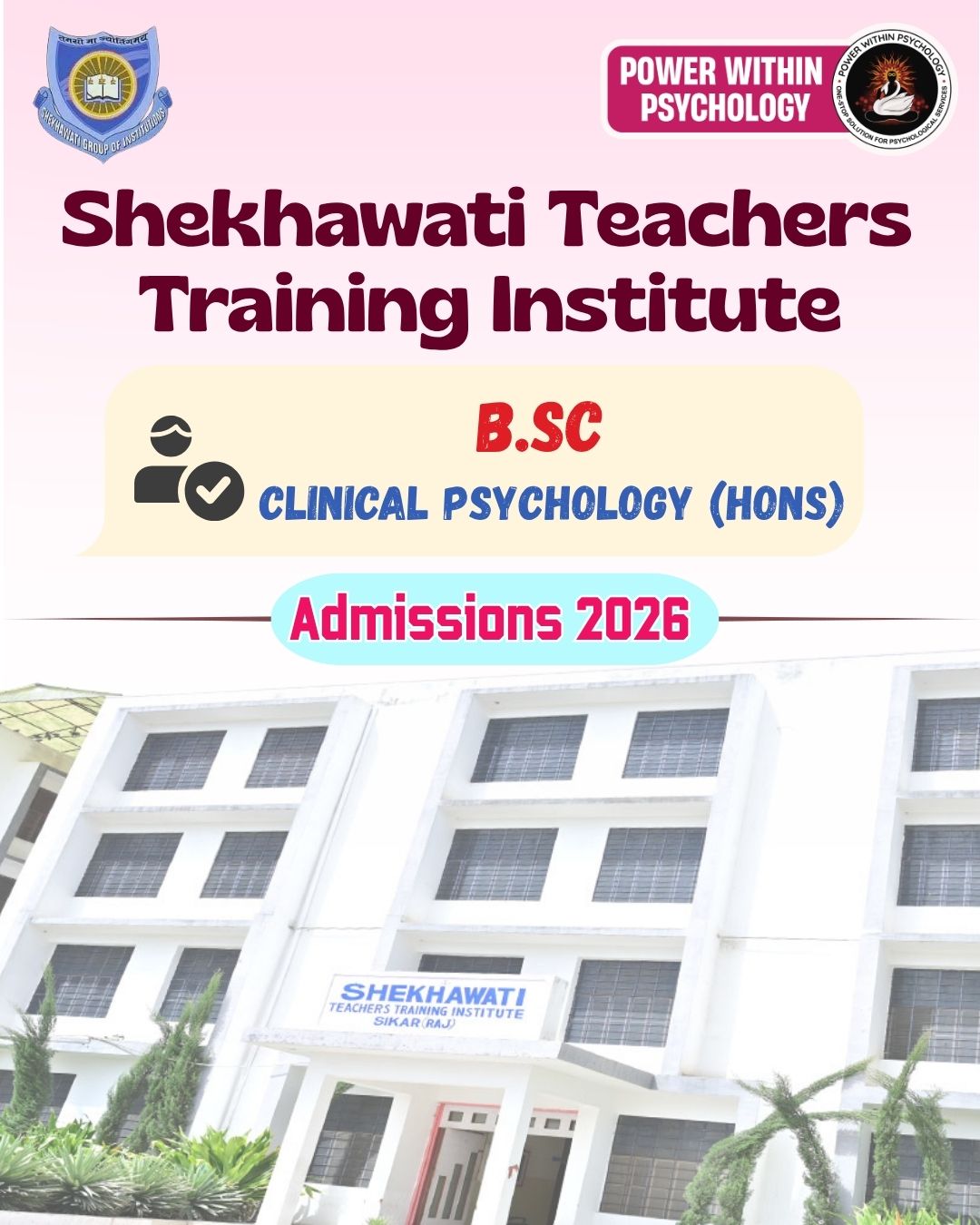 Shekhawati Teachers Training Institute BSc Clinical Psychology (Hons) Admissions 2026